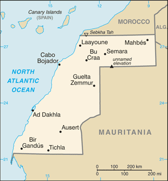 Westsahara Karte